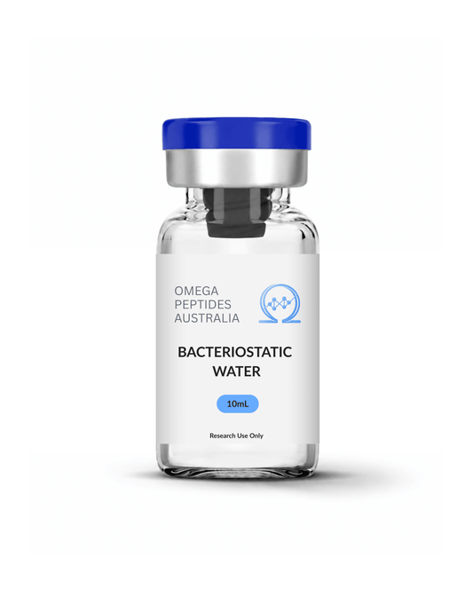 Bacteriostatic_water_vial_10ml_sterile_solution_Australia. - Omega Peptides Australia